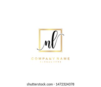 Initial NL beauty monogram and elegant logo design, handwriting logo of initial signature, wedding, fashion, floral and botanical with creative template.