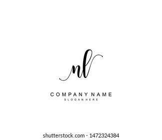 Initial NL beauty monogram and elegant logo design, handwriting logo of initial signature, wedding, fashion, floral and botanical with creative template.