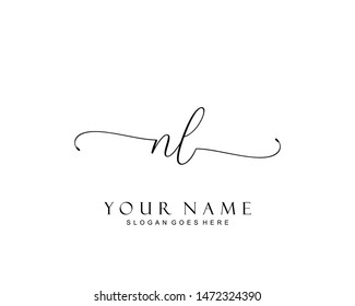 Initial NL beauty monogram and elegant logo design, handwriting logo of initial signature, wedding, fashion, floral and botanical with creative template.