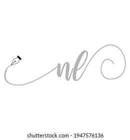 Initial NL logo handwriting business illustration fashion simple