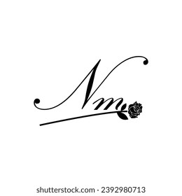 Ursprüngliche NM-Handschrift Blumentypografie-Ornament modern