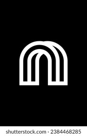 initial nm vector logo design