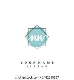 Initial NN beauty handwriting logo vector