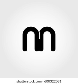 initial nn black business logo