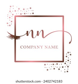 Initial NN calligraphy company eye and eyelash handwriting
