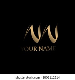 Initial NN handwriting logo template vector