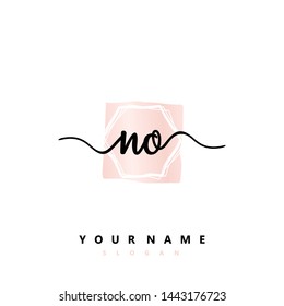 Initial NO beauty handwriting logo vector