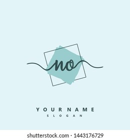 Initial NO beauty handwriting logo vector