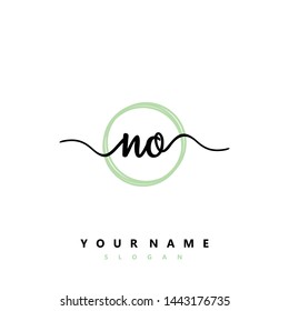 Initial NO beauty handwriting logo vector