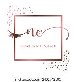 Initial NO calligraphy company eye and eyelash handwriting