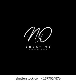 Initial NO handwritten signature logotype. Typography for company and business logo. Vector logo design.