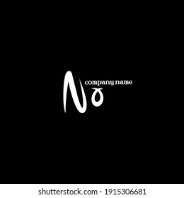 Initial NO logo handwriting vector