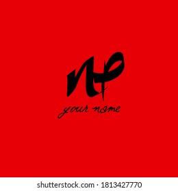 Initial Np handwriting logo template vector