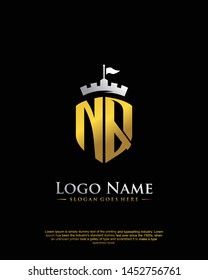 initial NQ letter with shield style logo template vector