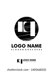Initial NQ negative space logo with circle template