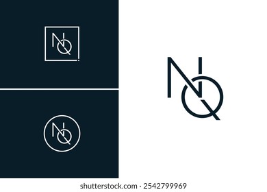 Logotipo Vetorial NQ Inicial - Modelo de Monograma Elegante para as letras N e Q para a sua empresa