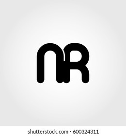 initial nr black business logo