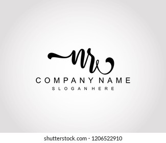 Initial NR handwriting logo vector