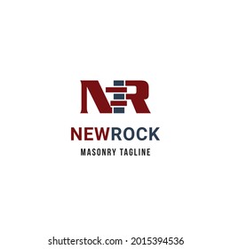 Initial NR Letter Logo for Masonry Company