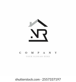 Initial NR Real Estate Logo Design Vector