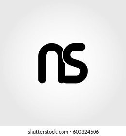 initial ns black business logo