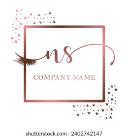 Initial NS calligraphy company eye and eyelash handwriting