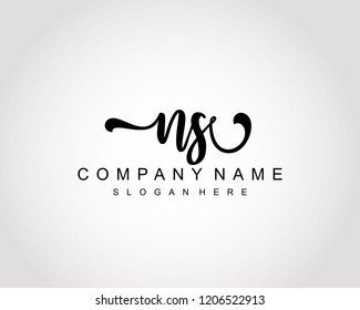 Initial NS handwriting logo vector