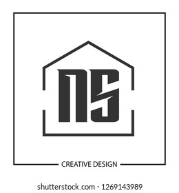Initial NS Letter Logo Template Design