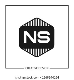 Initial NS Letter Logo Template Design