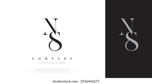 Vetor de design do logotipo NS inicial 