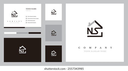 Initial NS Real Estate Logo Design Vector