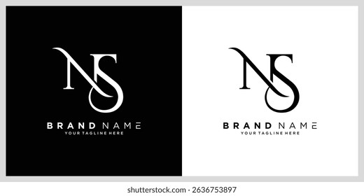 Initial NS or SN letter logo design vector