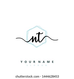 Initial NT beauty handwriting logo vector