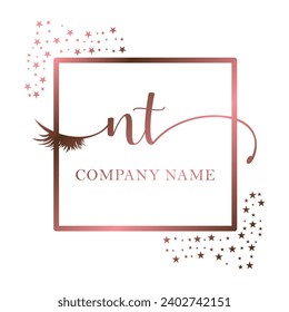Initial NT calligraphy company eye and eyelash handwriting