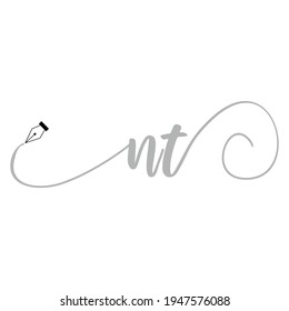 Initial NT logo handwriting business illustration fashion simple