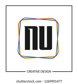 Initial NU Letter Logo Template Design