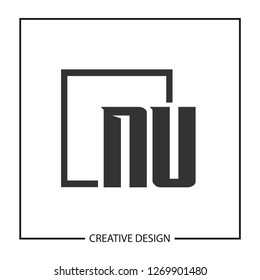 Initial NU Letter Logo Template Design