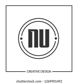 Initial NU Letter Logo Template Design