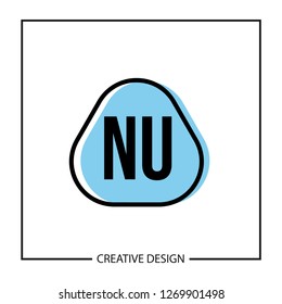 Initial NU Letter Logo Template Design