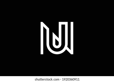 Initial NU UN modern monogram and elegant logo design, Professional Letters Vector Icon Logo on black background.