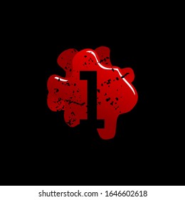 Número inicial 1 con diseño de logotipo de plataforma sanguínea