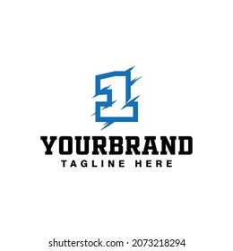 Initial Number 1 with Claw Scratch Logo Design