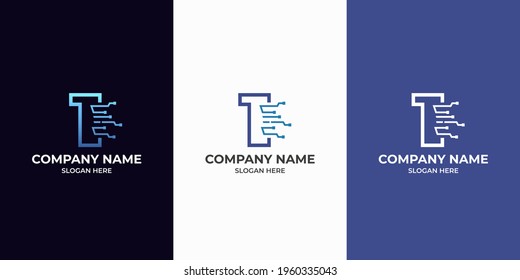 Initial Number 1 digital technology logo design template. Illustration vector graphic of number with dot connection logo design concept. Perfect for Business corporate, more technology brand identity