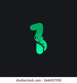 Initial Number 1 Logo Design with Tentacle Element