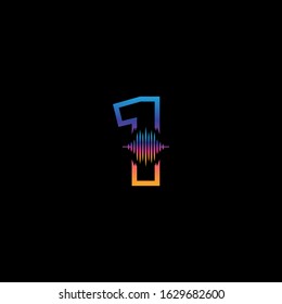 Initial Number 1 Sound Weaves Logo Design Concept