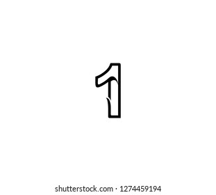 Initial Number 1 Stylish Concept Black Linear Logotype