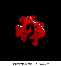 Initial Number 2 with Blood Splatter Logo Design