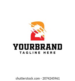 Initial Number 2 with Claw Scratch Logo Design