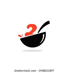Initial Number 2 food Logo Design Template. Illustration vector graphic. Design concept bowl and spoon With number symbol. Perfect for cafe, restaurant, cooking business