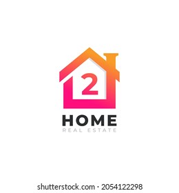 Diseño inicial del logotipo de la casa principal número 2. Concepto del logotipo inmobiliario. Ilustración vectorial